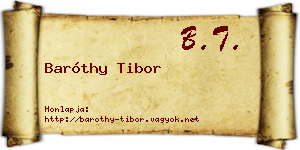 Baróthy Tibor névjegykártya