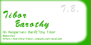 tibor barothy business card